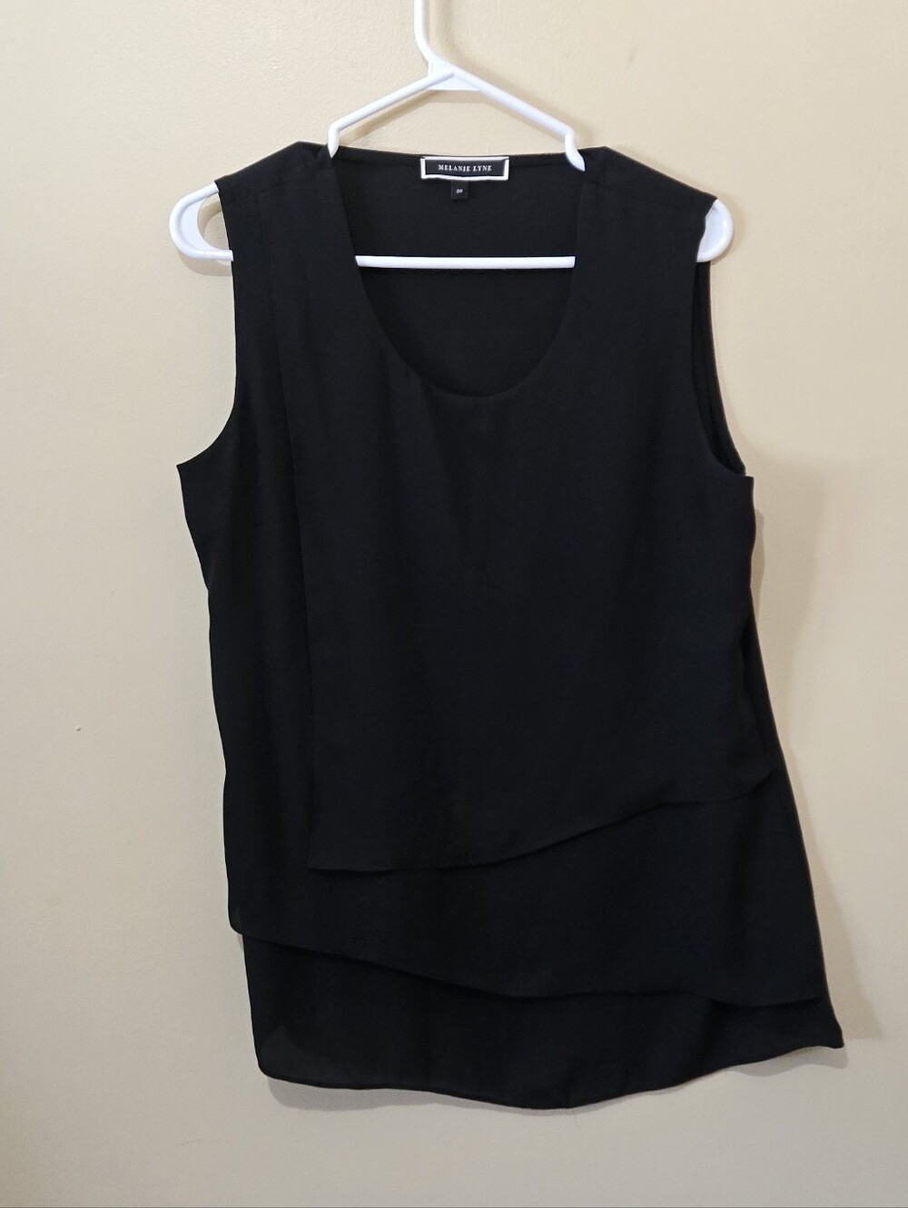 Melanie Lyne Semi Sheer Black Layered Tank Top